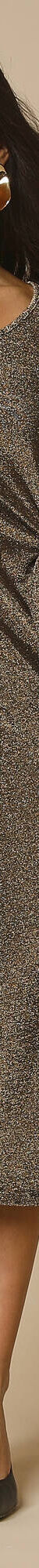 Robe maille brillante manches longues, détail noué (noir / doré) Robe maille brillante manches longues, détail noué (noir / doré)